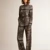 Pyjamahemd in Anthrazitgrau mit Paisley-Print