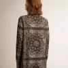 Pyjamahemd in Anthrazitgrau mit Paisley-Print