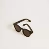 Quadratische Panthos-Sonnenbrille mit schwarzem Rahmen und Gläsern Quadratische Panthos-Sonnenbrille mit schwarzem Rahmen und Gläsern