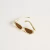 Rechteckige Sonnenbrille mit beigem Rahmen
