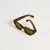 Rechteckige Sonnenbrille mit havannabraunem Rahmen