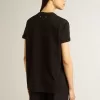Regular-Fit-T-Shirt für Damen in Schwarz mit Used-Look Regular-Fit-T-Shirt für Damen in Schwarz mit Used-Look