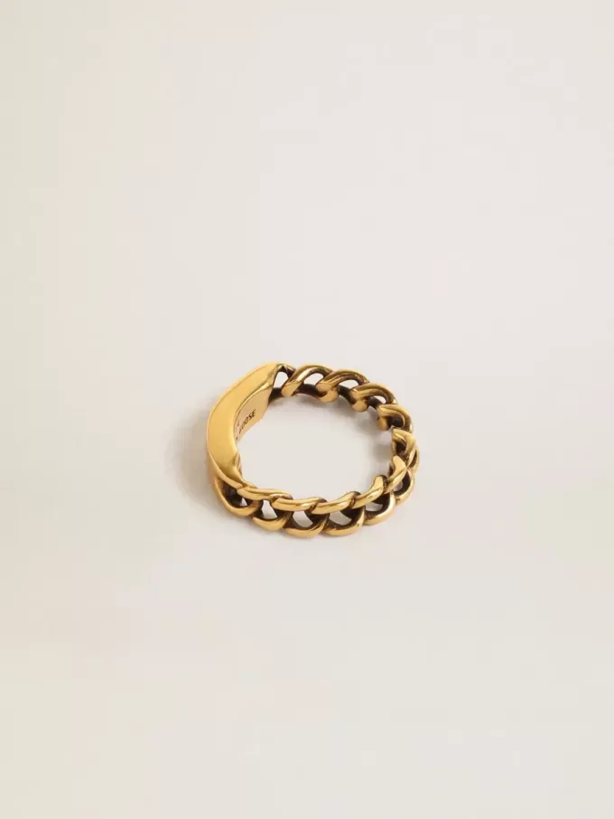 Ring in Antikgoldfarbe mit regelmäßigen Gliedern