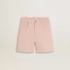 Rosa Baumwollshorts für Mädchen mit Stickerei