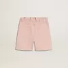 Rosa Baumwollshorts für Mädchen mit Stickerei