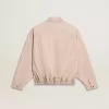 Rosa gefärbte Denim-Bomberjacke für Damen