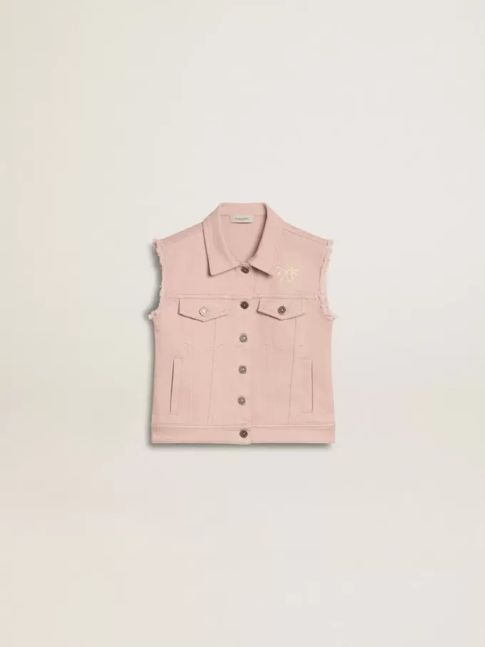 Rosa Jeansweste für Mädchen
