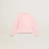 Rosa Sweatshirt mit großem Stern in silbernem Glitzer auf der Vorderseite