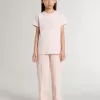 Rosa T-Shirt für Mädchen mit rosa Aufdruck auf der Vorderseite