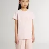 Rosa T-Shirt für Mädchen mit rosa Aufdruck auf der Vorderseite