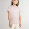 Rosa T-Shirt für Mädchen mit weißem Aufdruck