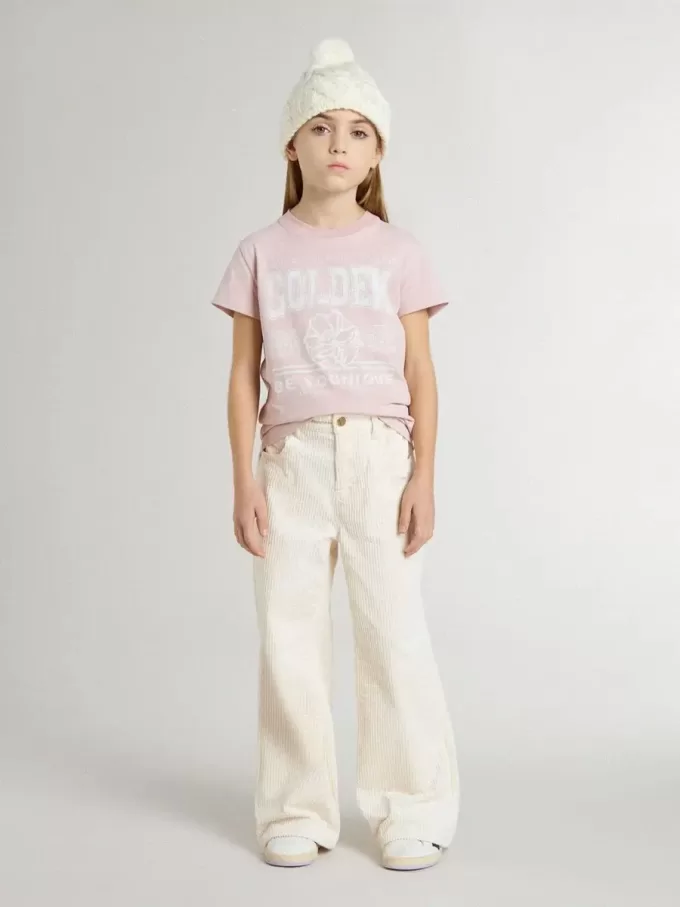 Rosa T-Shirt für Mädchen mit weißem Aufdruck
