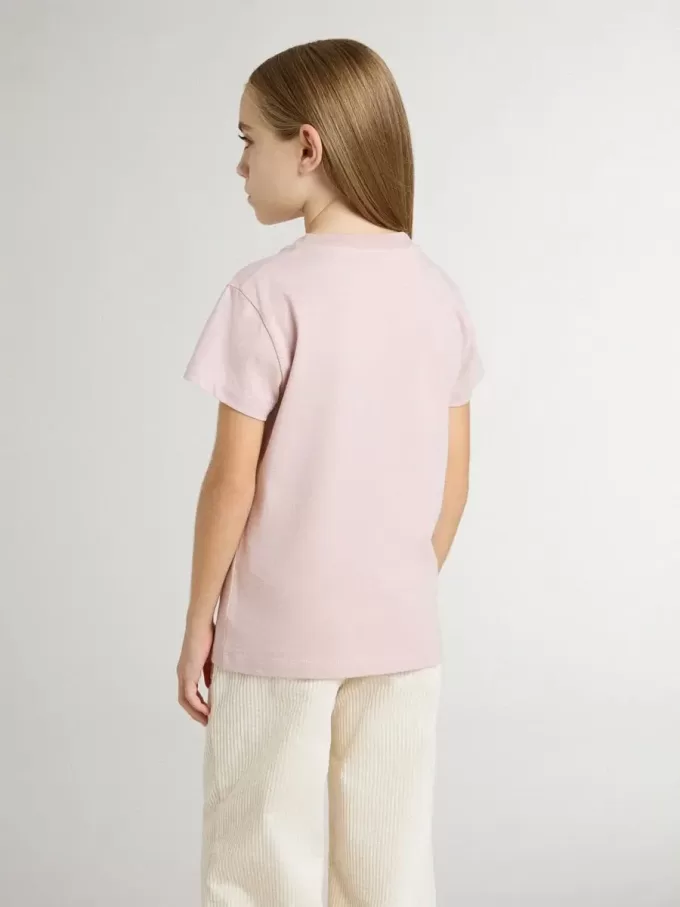 Rosa T-Shirt für Mädchen mit weißem Aufdruck