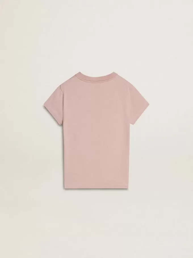 Rosa T-Shirt für Mädchen mit weißem Aufdruck