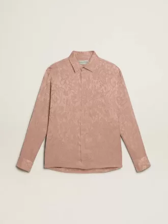Rosa Viskose-Bluse für Damen mit Blumenmuster