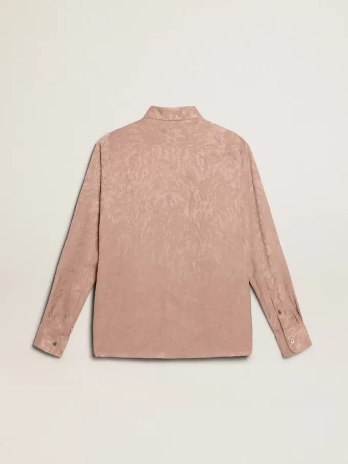Rosa Viskose-Bluse für Damen mit Blumenmuster