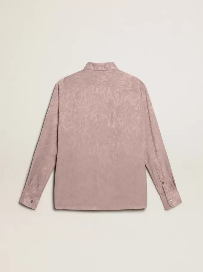 Rosa Viskose-Bluse für Damen mit Blumenmuster