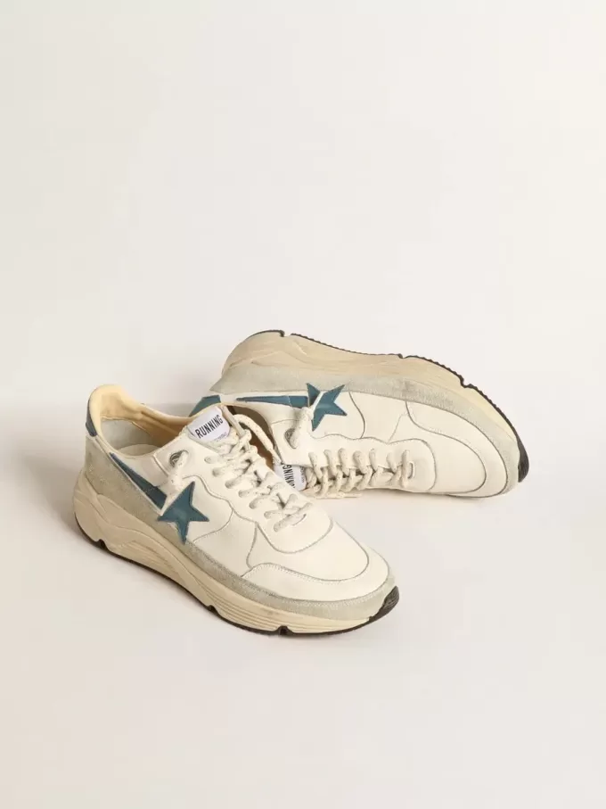 Running Sole aus Nappaleder mit blauem Lederstern und Wildledereinsatz