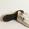 Running Sole aus Nappaleder mit blauem Lederstern und Wildledereinsatz