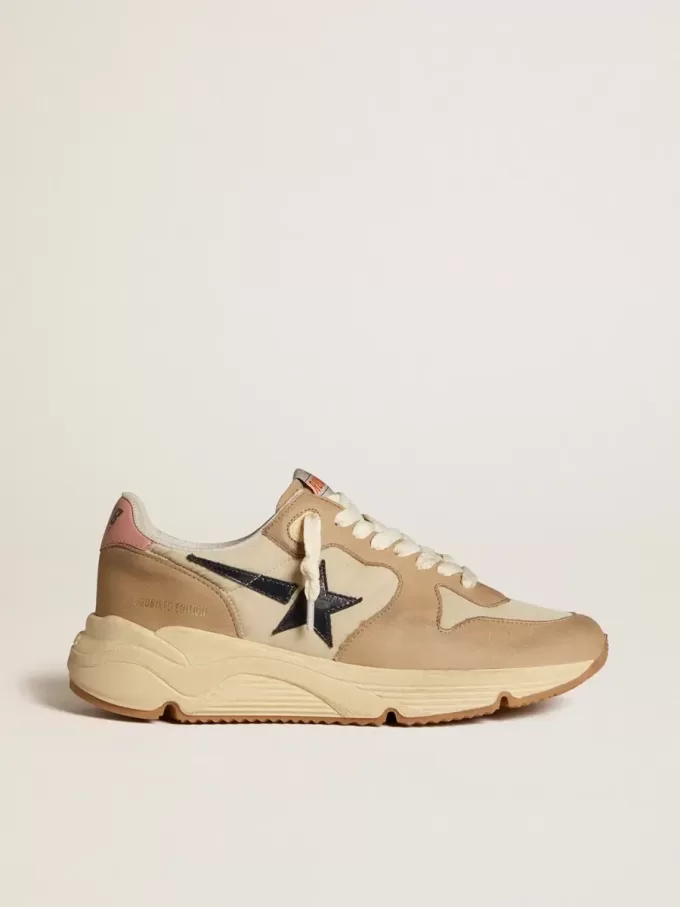Running Sole LTD aus Nylon und Nubukleder mit Lederstern und Fersenlasche Running Sole LTD aus Nylon und Nubukleder mit Lederstern und Fersenlasche