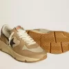 Running Sole LTD aus Nylon und Nubukleder mit Lederstern und Fersenlasche Running Sole LTD aus Nylon und Nubukleder mit Lederstern und Fersenlasche
