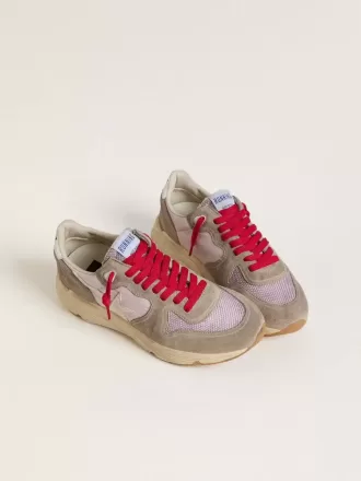 Running Sole LTD aus rosa Nylon mit weißem Lederstern Running Sole LTD aus rosa Nylon mit weißem Lederstern