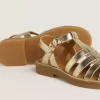Sandalen „Young Maxime” aus goldfarbenem Metallic-Leder