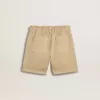 Sandfarbene Shorts für Mädchen mit gesticktem Logo