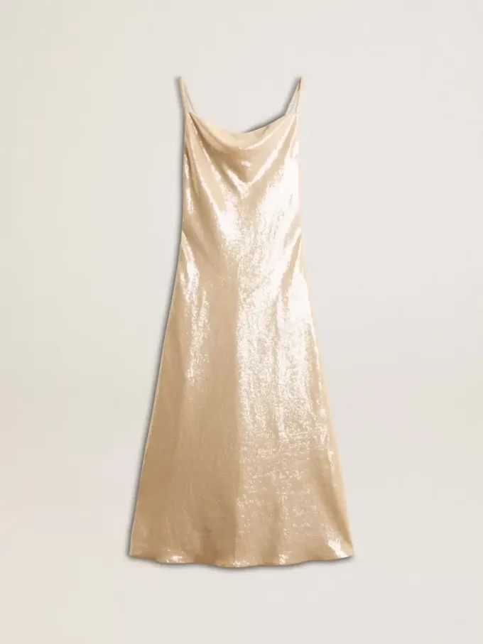 Schlafkleid aus pergamentfarbenen Pailletten Schlafkleid aus pergamentfarbenen Pailletten
