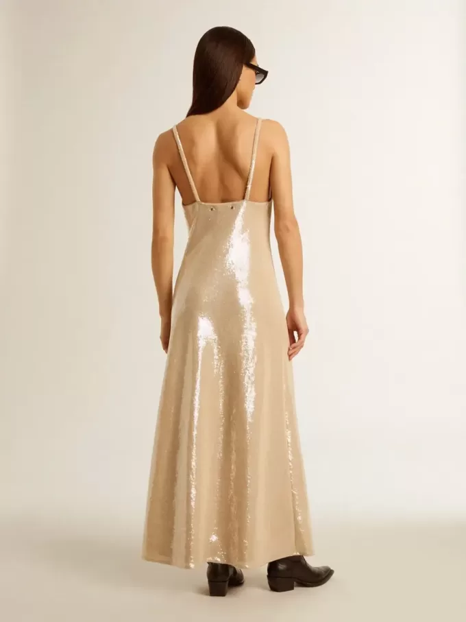 Schlafkleid aus pergamentfarbenen Pailletten Schlafkleid aus pergamentfarbenen Pailletten