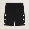Schwarze Bermudashorts für Herren mit weißen Sternen Schwarze Bermudashorts für Herren mit weißen Sternen