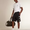 Schwarze Bermudashorts für Herren mit weißen Sternen Schwarze Bermudashorts für Herren mit weißen Sternen