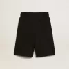 Schwarze Bermudashorts für Jungen mit weißen Sternen