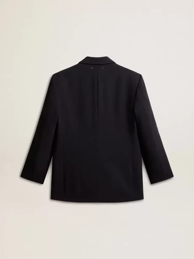 Schwarze Blazerjacke aus Wollmischung für Damen