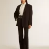 Schwarze Blazerjacke aus Wollmischung für Damen