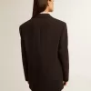 Schwarze Blazerjacke aus Wollmischung für Damen