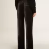 Schwarze Hose mit Samteffekt