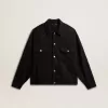 Schwarze Jeansjacke für Damen mit Stickerei