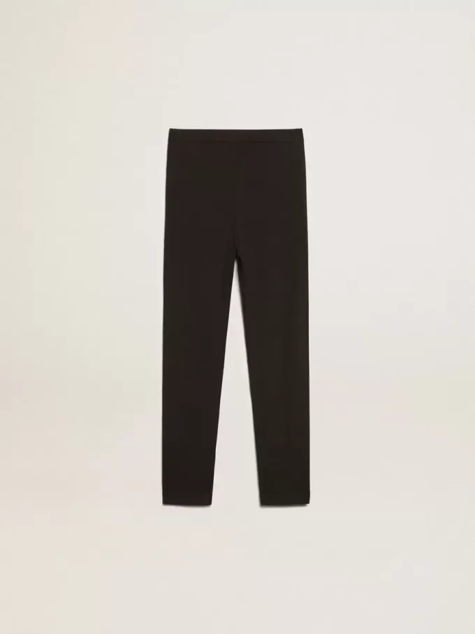 Schwarze Leggings für Mädchen mit weißen Sternen an den Seiten Schwarze Leggings für Mädchen mit weißen Sternen an den Seiten