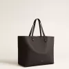 Schwarze Pasadena-Tasche aus glattem Leder mit goldenem Logo Schwarze Pasadena-Tasche aus glattem Leder mit goldenem Logo