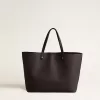 Schwarze Pasadena-Tasche aus glattem Leder mit goldenem Logo Schwarze Pasadena-Tasche aus glattem Leder mit goldenem Logo