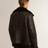 Schwarze Schaffelljacke