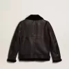 Schwarze Schaffelljacke
