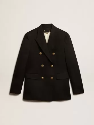 Schwarzer Damenblazer mit doppelter Knopfleiste Schwarzer Damenblazer mit doppelter Knopfleiste