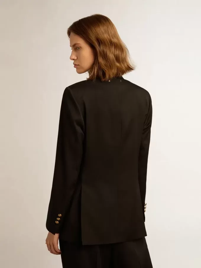 Schwarzer Damenblazer mit doppelter Knopfleiste Schwarzer Damenblazer mit doppelter Knopfleiste