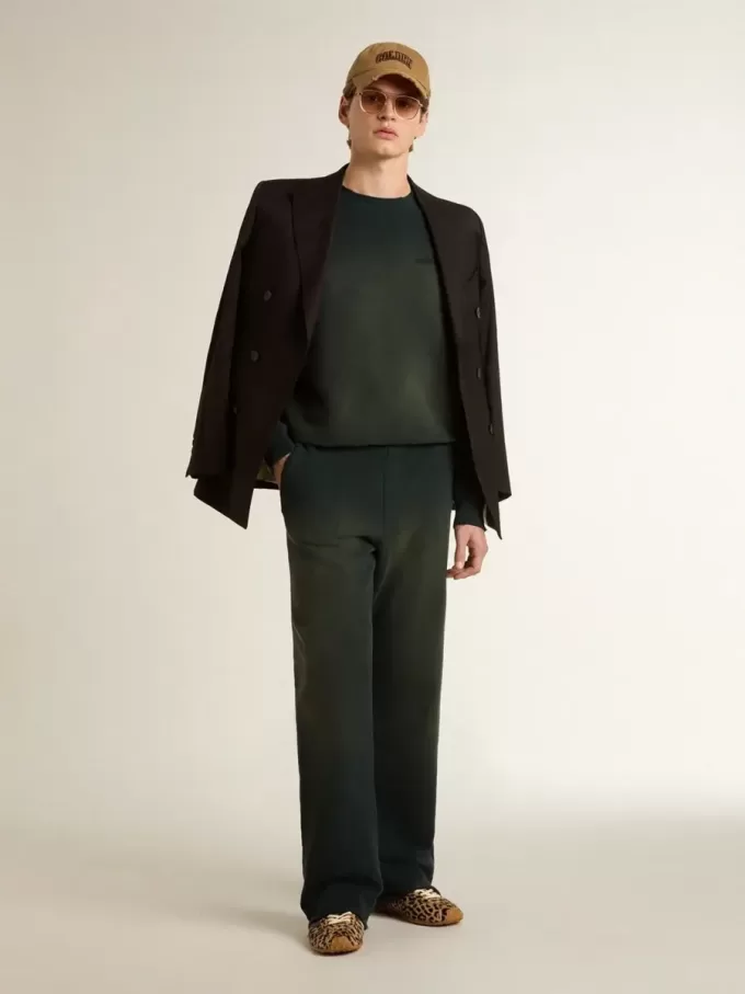 Schwarzer Herrenblazer mit Knopfverschluss und doppelter Knopfleiste