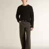 Schwarzer Herrenpullover aus Wolle mit Used-Look Schwarzer Herrenpullover aus Wolle mit Used-Look