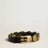 Schwarzer Trinidad-Gürtel aus gewaschenem Leder mit goldenen Nieten Schwarzer Trinidad-Gürtel aus gewaschenem Leder mit goldenen Nieten