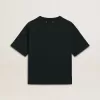 Schwarzes Damen-T-Shirt mit Kristallen