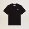 Schwarzes Herren-T-Shirt mit kontrastierendem weißem Logo und Stern Schwarzes Herren-T-Shirt mit kontrastierendem weißem Logo und Stern